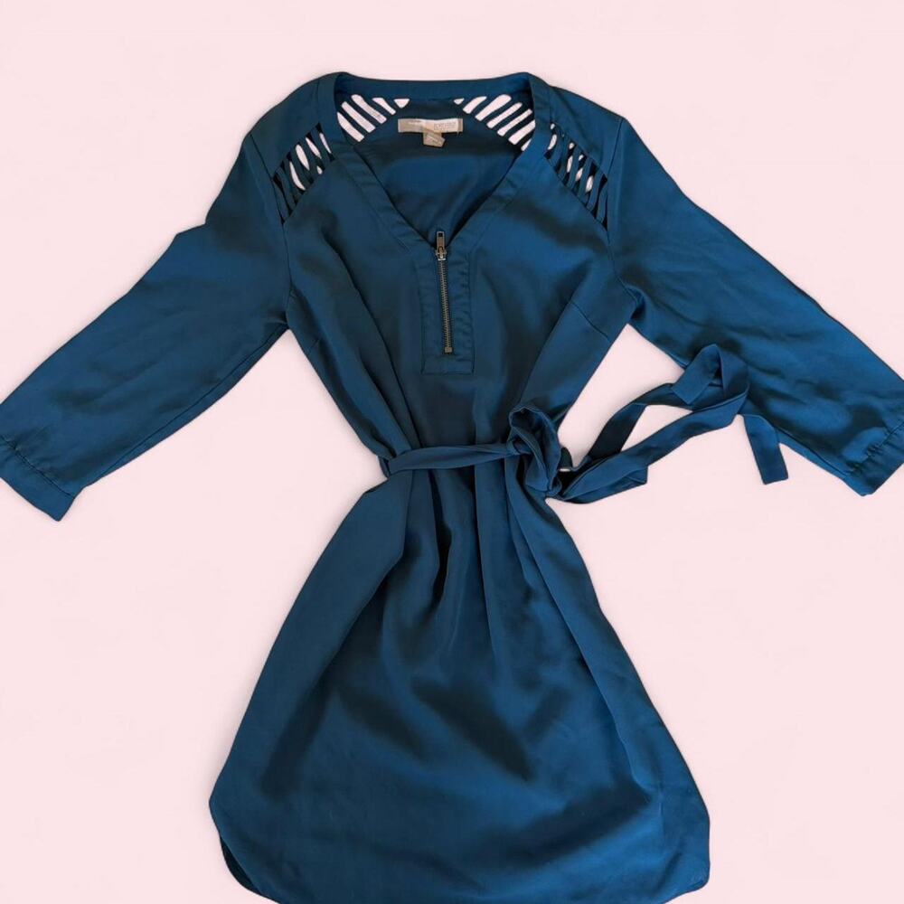 Teal blue mini dress with